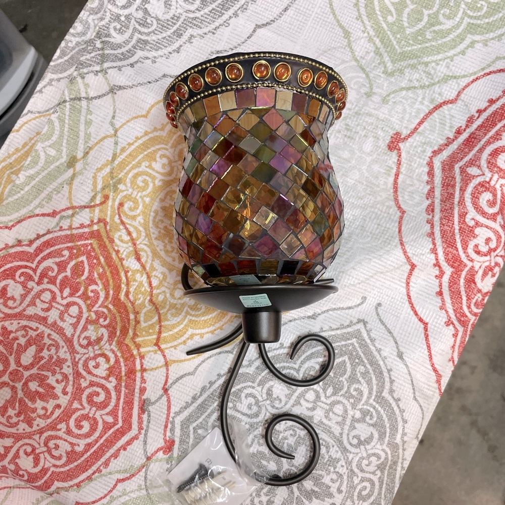 PartyLite Antique Brass Sconce w/ Global Fusion Peglite